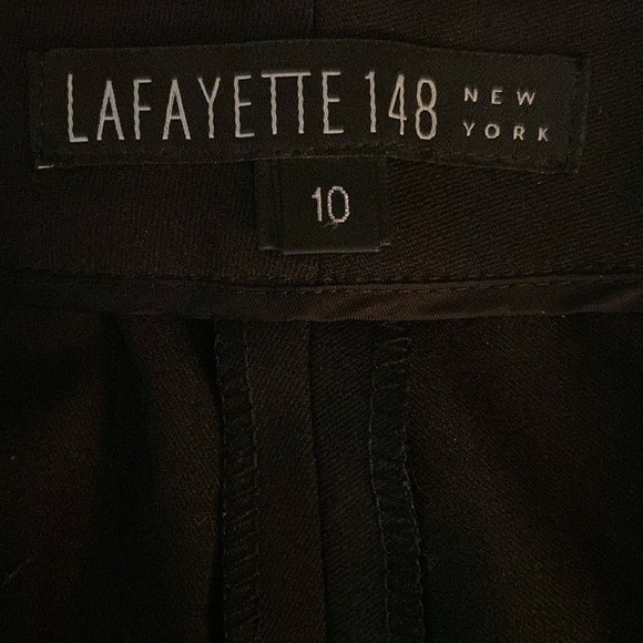 Lafayette 148 Black Virgin Wool Blend Straight Leg Career Trouser Pant Size 10 - Picture 8 of 10